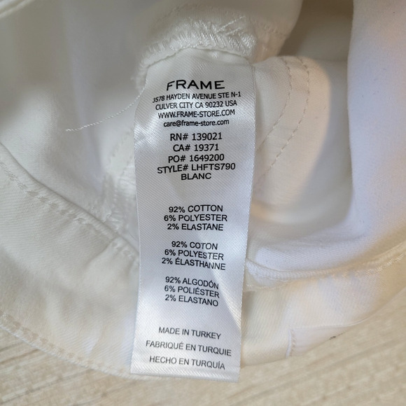 FRAME Denim Le High Flare White Jeans Womens Stretch Cotton Size 29x32 (Tag 28) - Picture 7 of 13